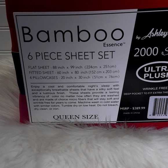 Bamboo Essence Queen Red 6 Piece Sheet Set - Picture 6 of 10